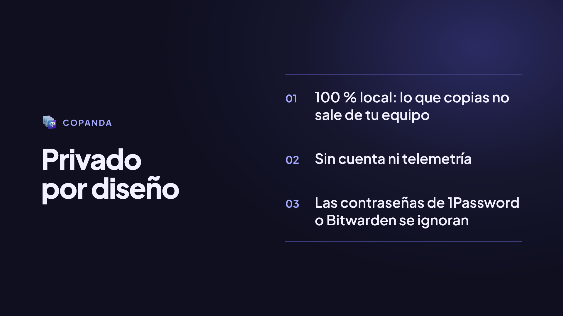 CoPanda es privado por diseño
